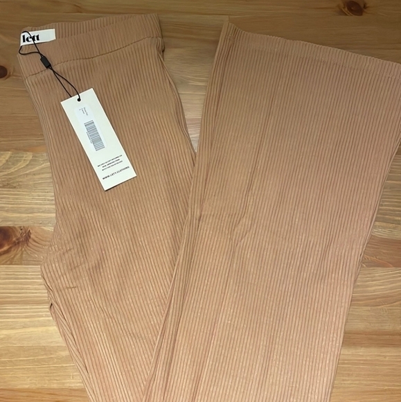 Rhodes Pant by Lett Knit Flare Loungewear Pant in Camel Like Skims - Picture 2 of 6